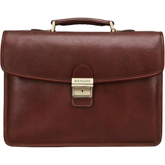 Banuce Leather Briefcase for Men with Lock