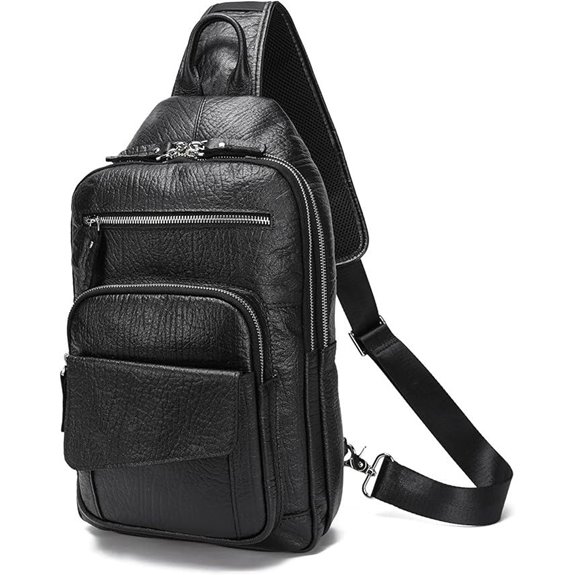LANNSYNE Leather Crossbody Bag for Men and iPad