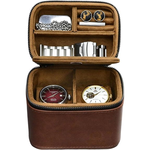 Leather Watch & Jewelry Travel Case for Men