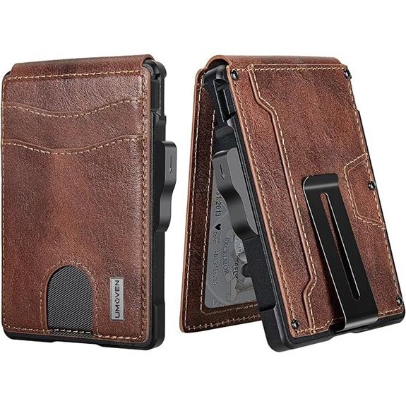 Umoven Men’s Leather Wallet with Money Clip