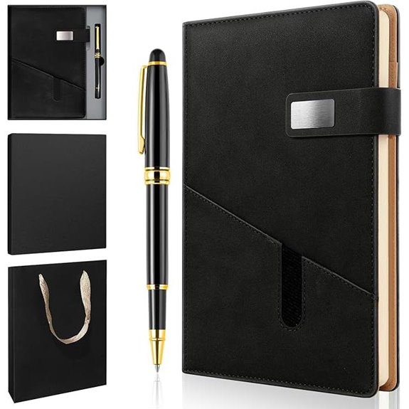 A5 Leather Notebook & Pen Set with Gift Box