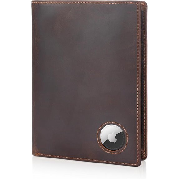 Polare RFID Leather Passport Holder with AirTag Slot