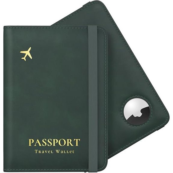 Stouchi Leather Passport Holder with Airtag Slot