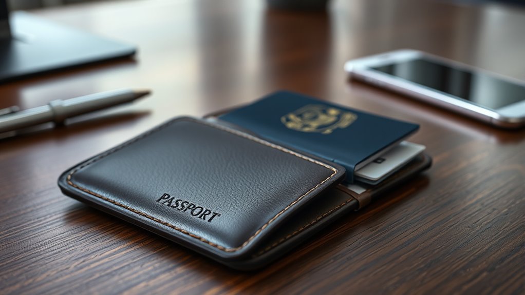 leather passport wallet features