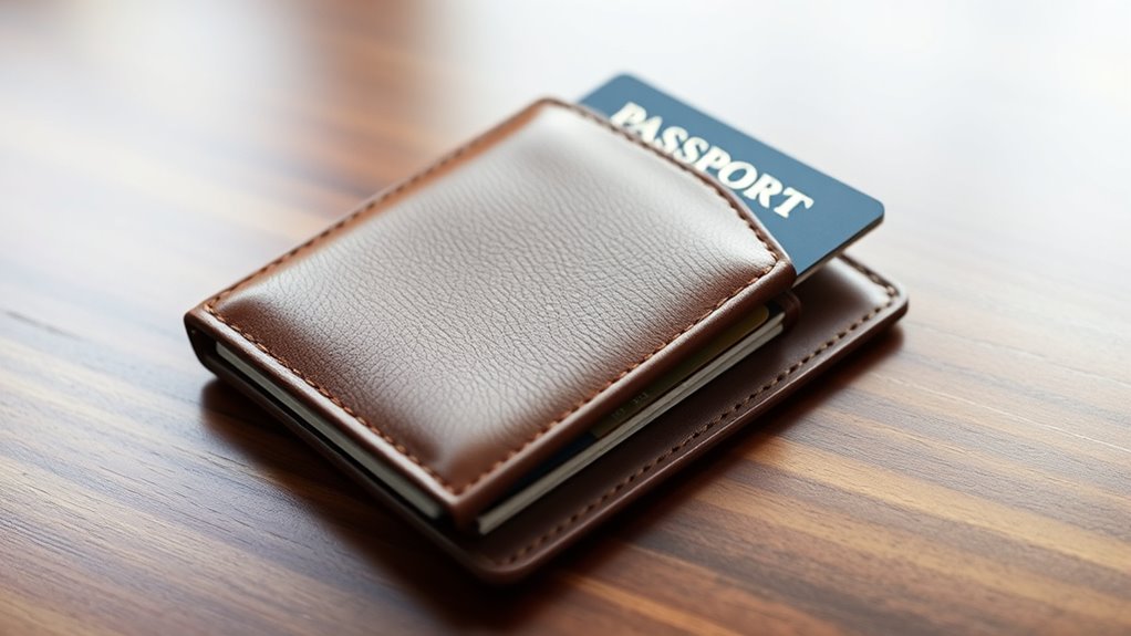 leather passport wallet features