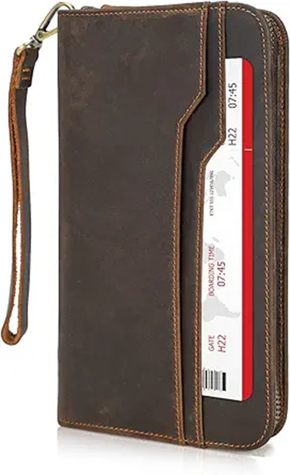 Polare Leather Passport Wallet & Document Organizer