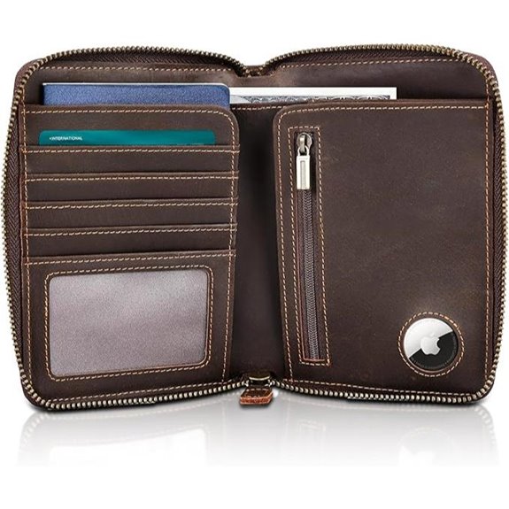 Polare Leather Passport Wallet with RFID & AirTag Slot