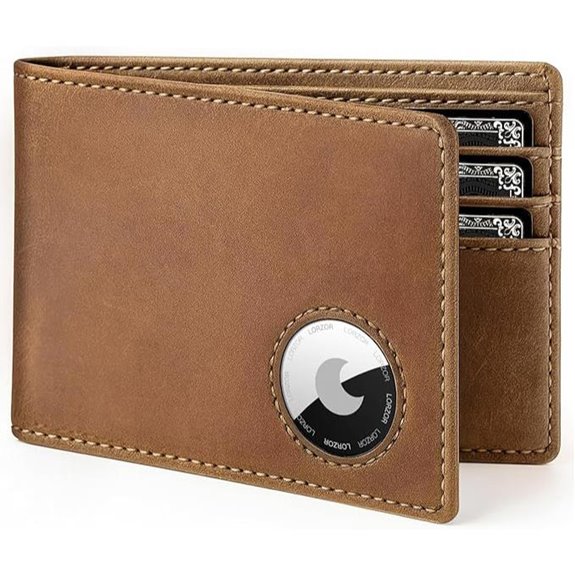 Mens Leather AirTag Wallet with RFID Blocking