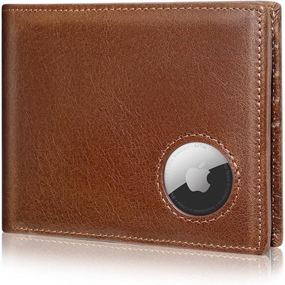 Mens Leather Wallet with RFID & AirTag Holder