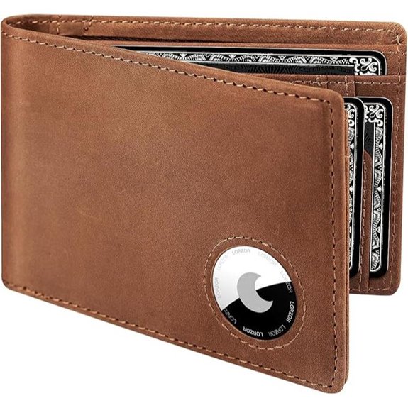 LORZOR Leather AirTag Wallet with RFID Blocking