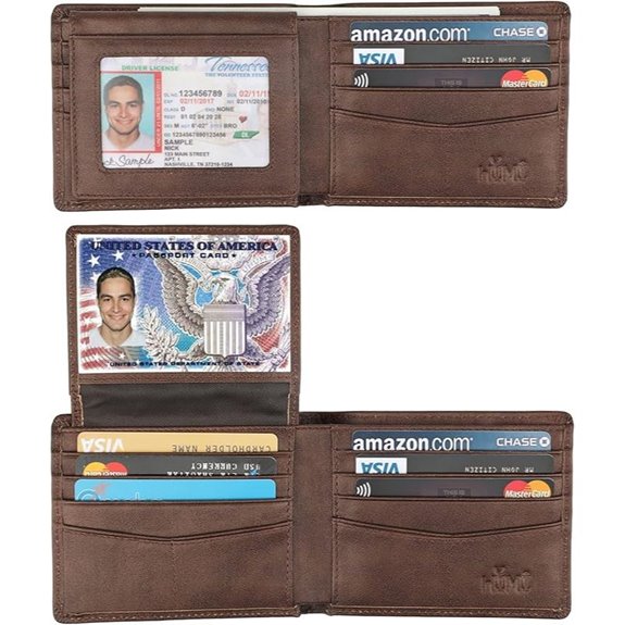 Genuine Leather RFID Bifold Wallet for Men