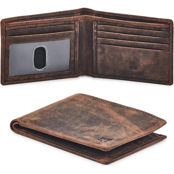 Leather RFID Bifold Wallet for Men in Gift Box