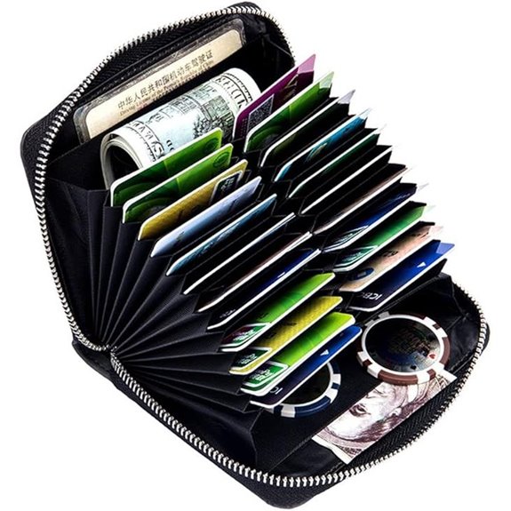 Boshiho RFID Blocking Leather Card Wallet with Zipper