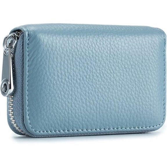 EASTNIGHTS Leather RFID Credit Card Wallet with Zipper
