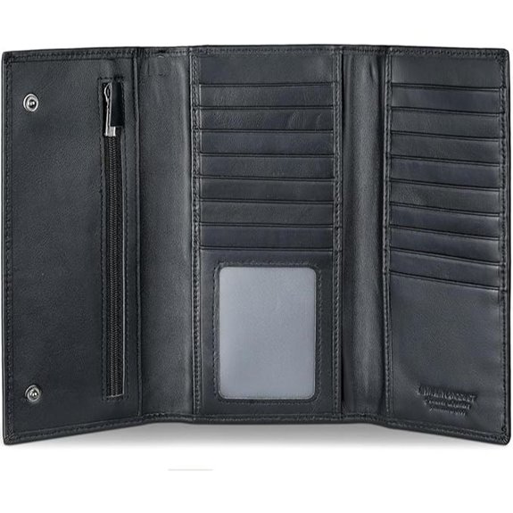 Trifold RFID Leather Men’s Wallet with Checkbook
