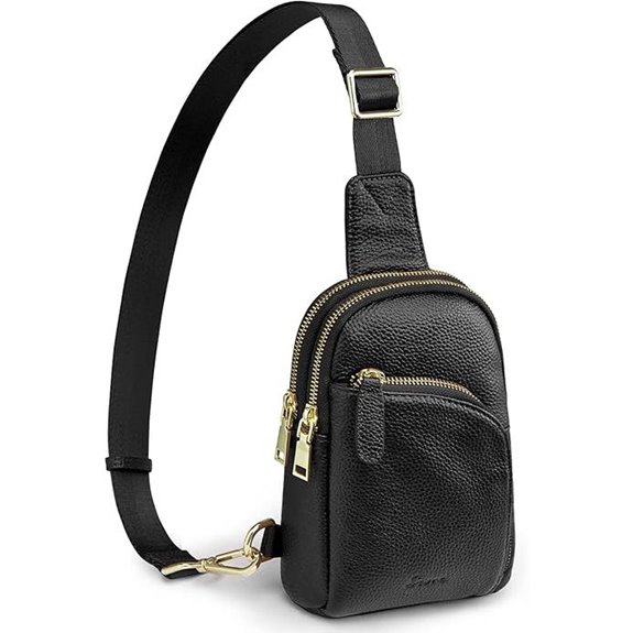 S-ZONE Leather RFID Crossbody Fanny Pack Women