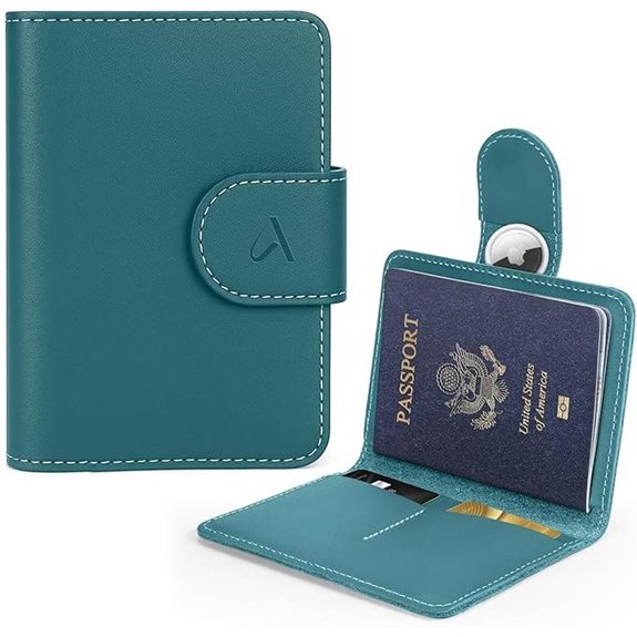 ALLIVE RFID Passport Holder with AirTag Genuine Leather