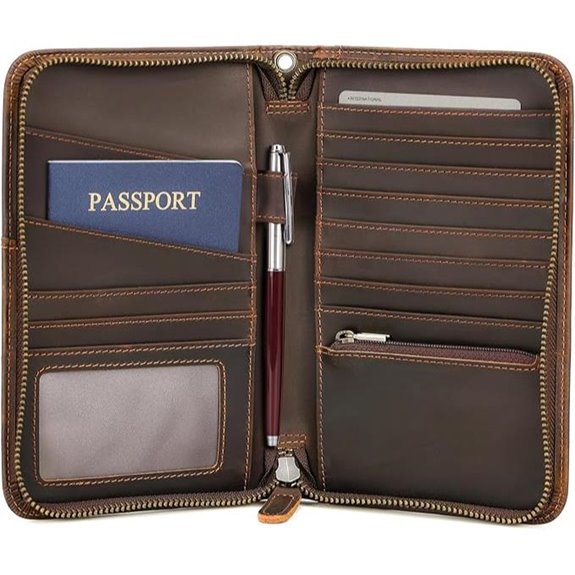 Polare Leather RFID Passport Holder with Zipper