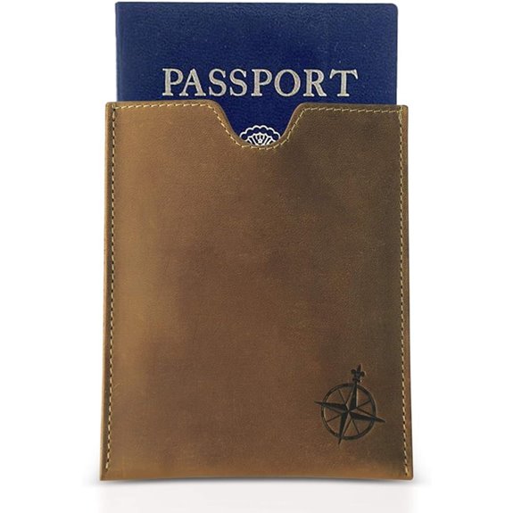 WANDERINGS Leather Passport Holder with RFID Blocking