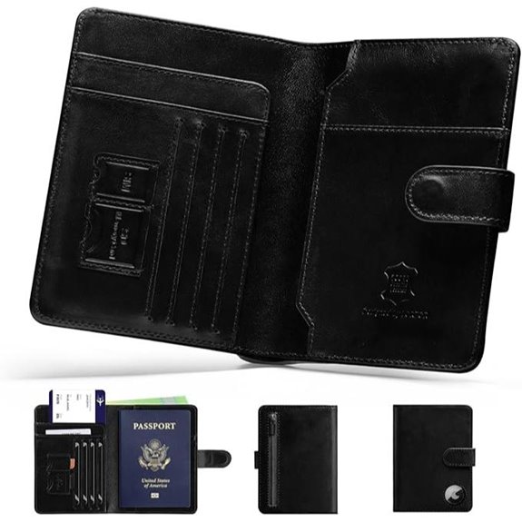 LORZOR Leather Passport Holder with Airtag and RFID
