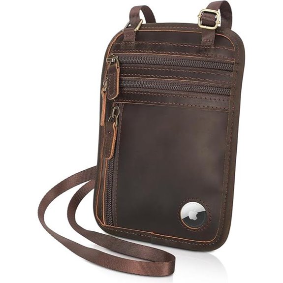 Polare Leather RFID Passport Wallet with AirTag Slot