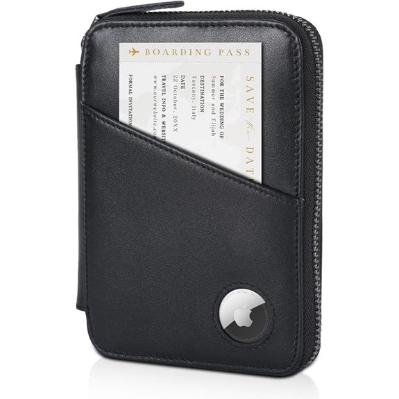 Polare Leather RFID Passport Wallet with Zipper