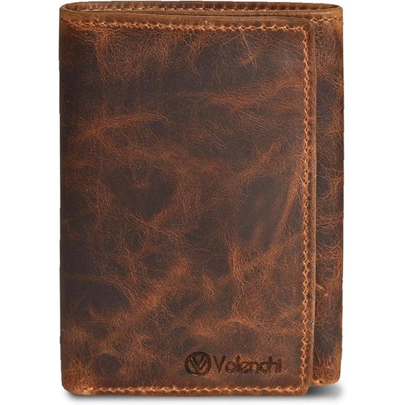 Genuine Leather RFID Slim Trifold Wallet for Men