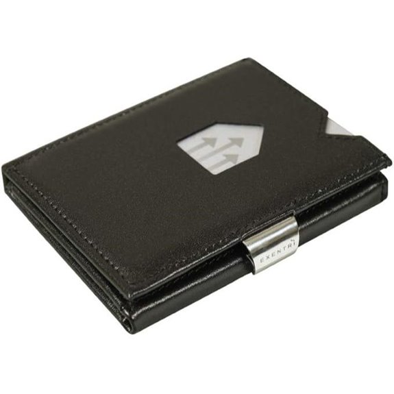 EXENTRI Leather RFID Trifold Wallet with Steel Clip