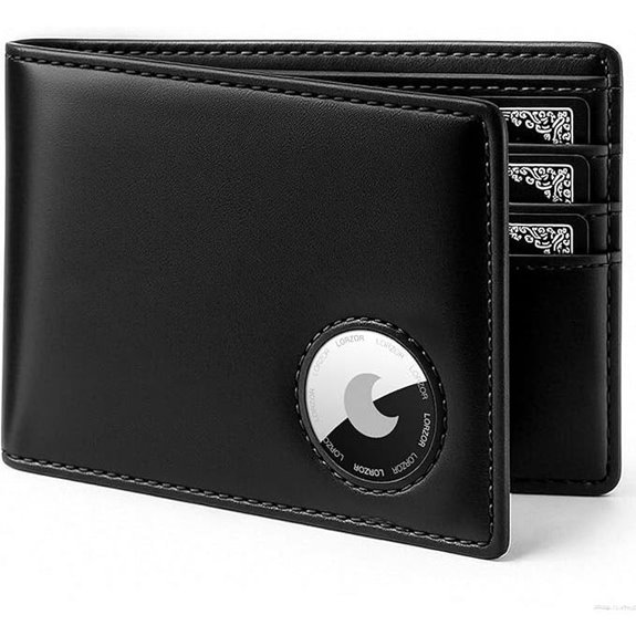 AirTag Leather Bifold Wallet for Men RFID Blocking