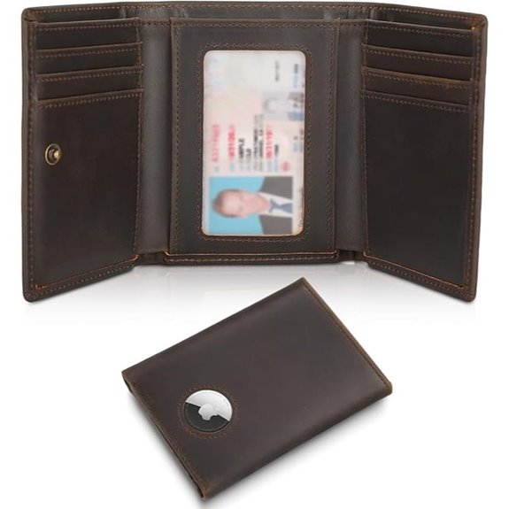 Polare Leather Trifold Wallet with RFID & AirTag Slot