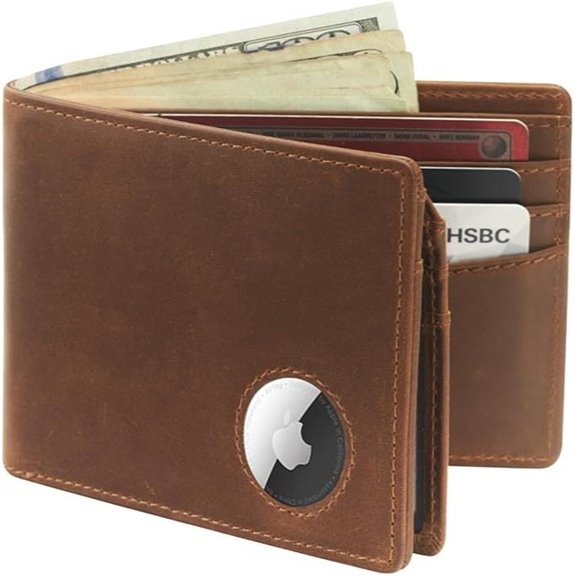AirTag Wallet for Men with RFID Blocking and Leather