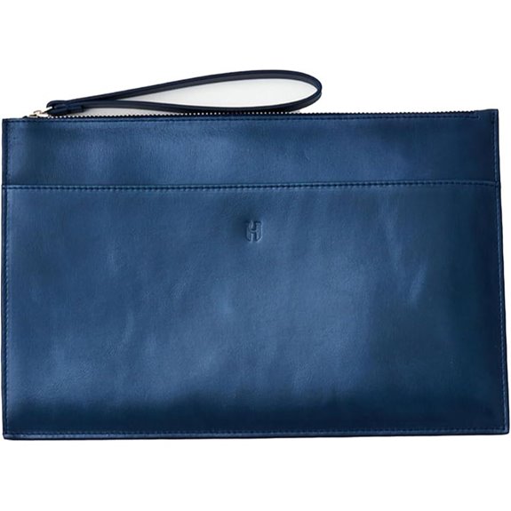 Full-Grain Leather Wristlet with RFID Blocking