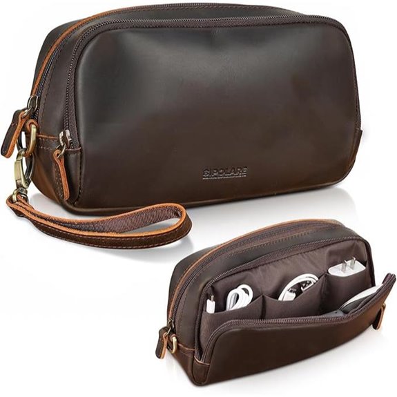 Polare Leather Travel Organizer Case for Cables & Tech