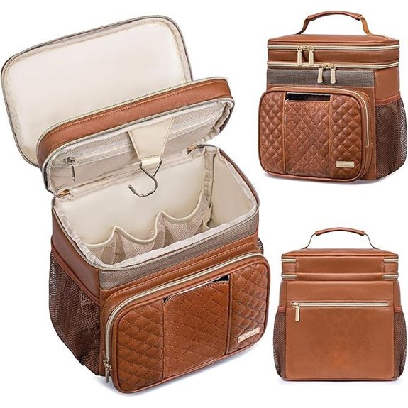 Leather Toiletry Bag with Waterproof Phone Pocket