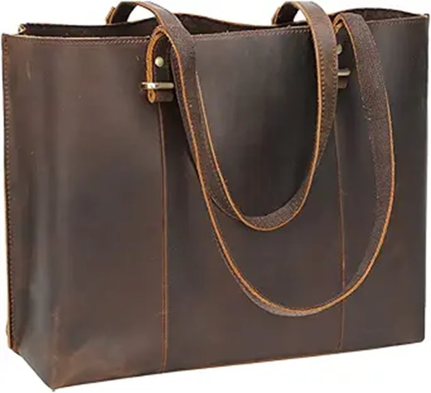 TIDING Leather Tote Shoulder Bag for Women