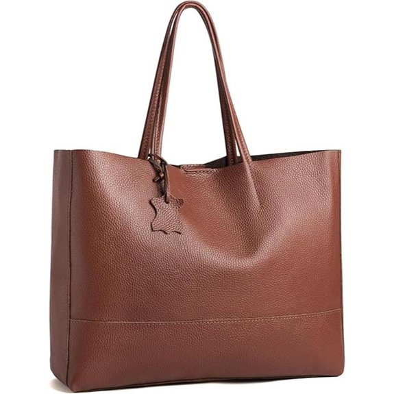 Italian Leather Tote for Women with Laptop Compartment