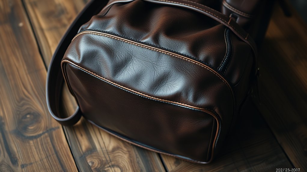 leather travel backpack security