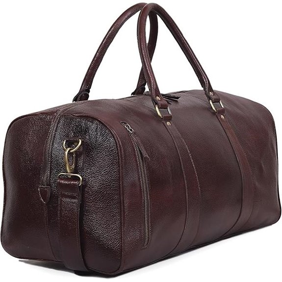 Leather Travel Duffel Bag for Men & Women