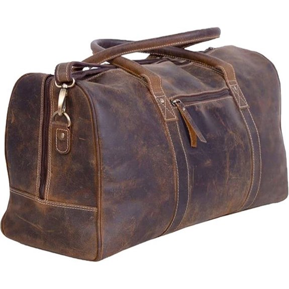 KomalC Leather 24-Inch Duffle Bag for Travel