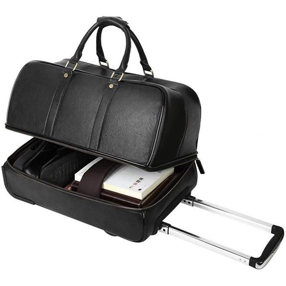 Leathario Leather Travel Duffle & Rolling Suitcase