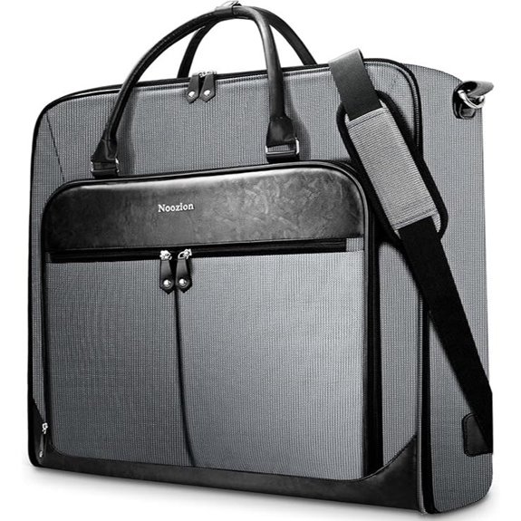 Leather Garment Bag with Strap for Travel