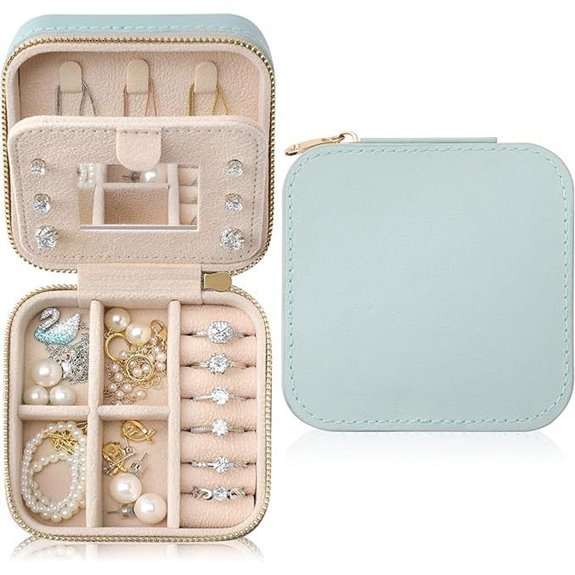 Genuine Leather Travel Jewelry Organizer Case for Women