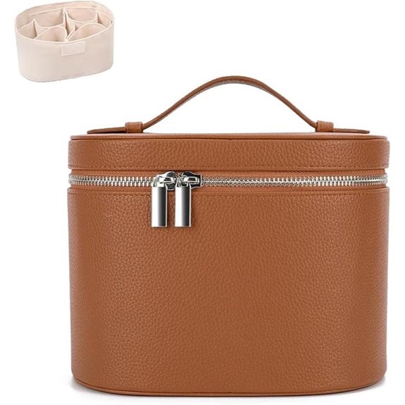 Leather Makeup Bags with Compartments for Travel