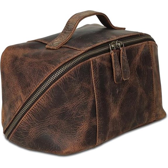 KomalC Leather Travel Toiletry Bag for Men & WoMen