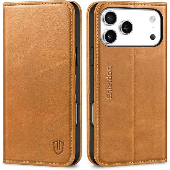 SHIELDON Leather Wallet Case for iPhone 17 Pro Max