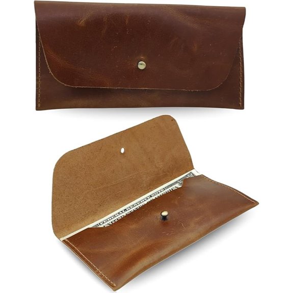 Leather Money Envelope Wallet for Men and Women