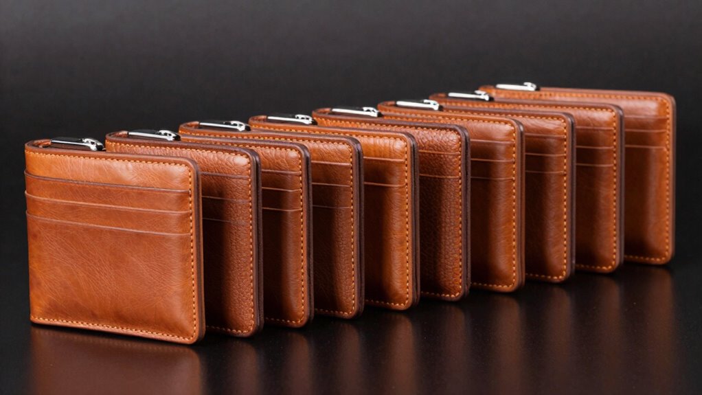 leather wallet with quick access