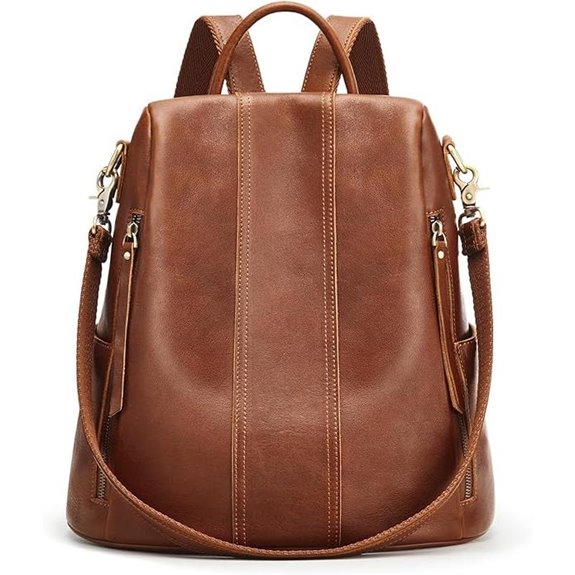 S-ZONE Leather Anti-theft Women's Backpack