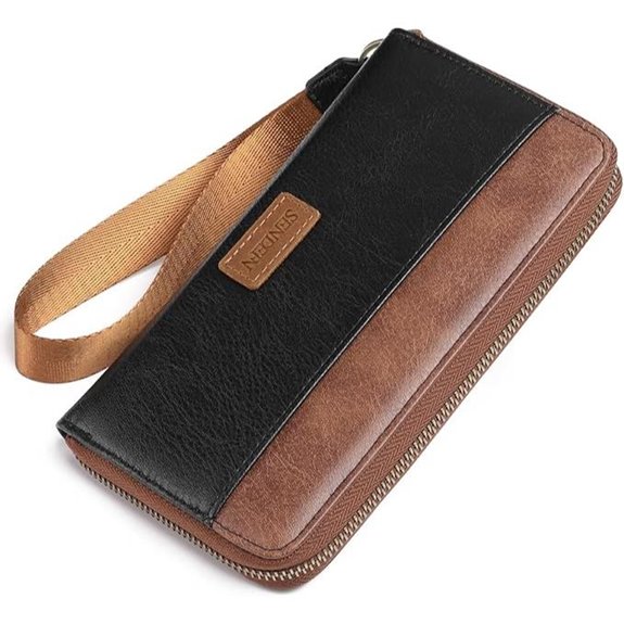 SENDEFN Leather Women's RFID Wallet Wristlet Clutch