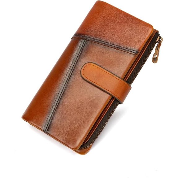 KingTo Leather Long Wallet for Women with RFID